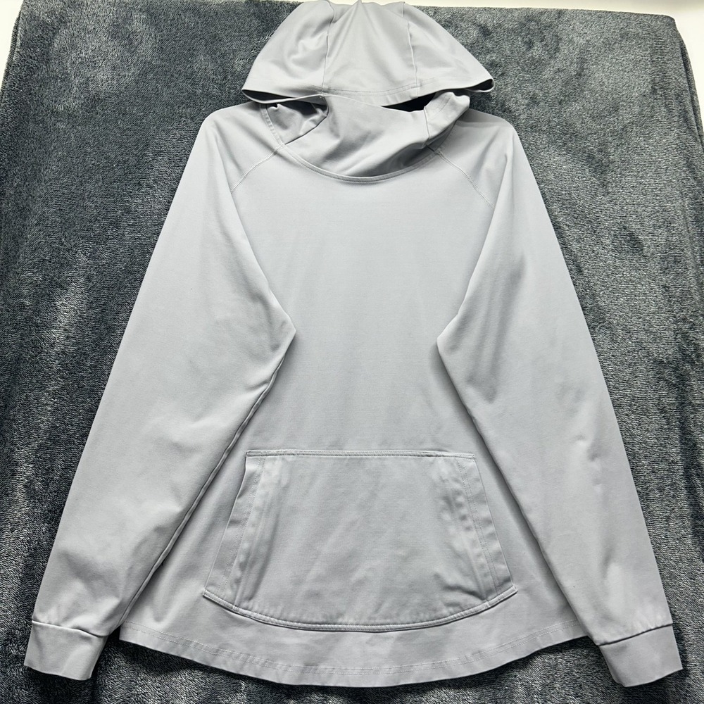 BYLT Mens Size L Gray Elite Drop Cut Pullover Long Sleeve Hoodie Sweatshirt (U5)